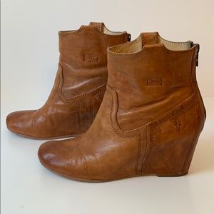 Frye wedge booties